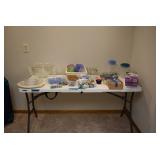 Silverware, Sewing Supplies, Food Storage Items, Punch Bowl