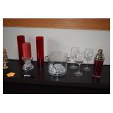 Candles, Vases, Ice Bucket, Martini Shaker, & Stem Glasses