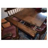 Trestle Farmhouse Table with Bench & Chairs