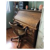 Vintage Roll Top Desk & chair
