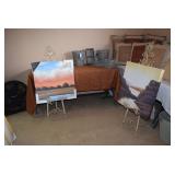 Art, Pillows, Wicker Baskets