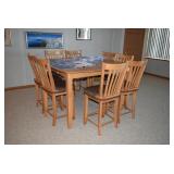 Counter Height Dining Table, 8 Chairs