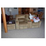 Dual Reclining Console Love Seat, Ottoman 