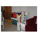 Folding Table, Coolers, Wrapping Paper