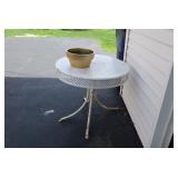 Metal Table  with Stone Top