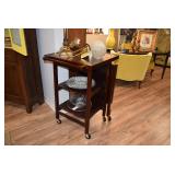 Portable Buffet Cabinet on Wheels, Serving Pieces