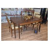 Vintage Dining Table, Chairs, Decor