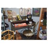 Vintage Desk, Chair, Family Affair Board Game, Decor