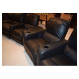 Black Leather Theater Chairs