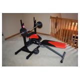 Exercise Adjustable Bench with Barbell