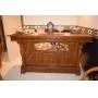 Wood Saloon Bar with Copper Top, Home Decor