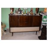 Vintage Kuba Radio Console/Buffet & Clown Figurines