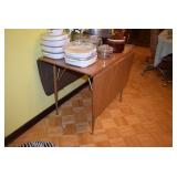 Vintage Drop-Leaf Table, Corningware