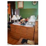Mid Century Dresser, Lamps, Home Decor