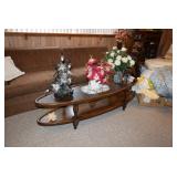 Vintage Sofa, Pillow, Coffee Table, & Decor