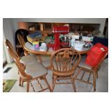 Kitchen Table, Chairs, Kitchen-Aid Mixmaster, & Kitchen Items
