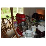 Kitchen-Aid Mixmaster, Kitchen Items, Table,& Chairs