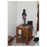 End Table, Lamp, Clock, Lava Lamp