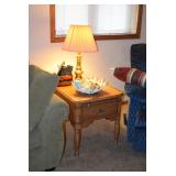 Side Table, Lamp, Decor
