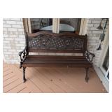 Metal & Wood Outside Bench