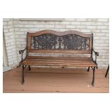 Metal & Wood Outside Bench