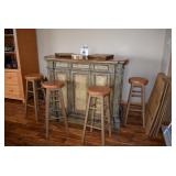 Portable Bar & 4 Stools