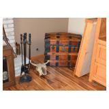 Fireplace Tools, Animal Skull, & Trunk