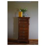 Jewelry Armoire, Clock, & Floral Artificial Piece