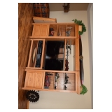 Entertainment Unit, Flat Screen TV, Collectibles, & Artificial Plants