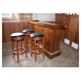 Portable Bar & 3 Stools