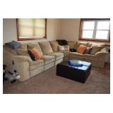 Sectional, Ottoman, Pillows, Chess Set