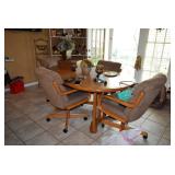 Dining Table W/Chairs on Rollers, Home Decor