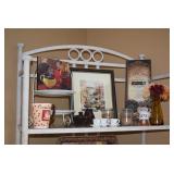 Shelving Unit, Coffee Cups, Creamer, Sugar Server, Coffee Themed Decor