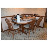 Table, 6 Chairs, Kitchen Items