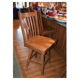 Counter Height Wood High-Backed Stool