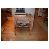 Wooden Kitchen Storage Cart, Silverware