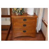 Side Table W/Drawers, Lamp, Floral Piece