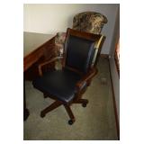 Leather Desk Chair on Wheels