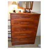 Chest Dresser, Lamp, & Candlestick Holders