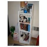 Shelving Unit, Books, Stuffed Animals, & Lamp