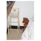 Vintage Doll High Chair, Rocking Horse