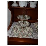 3-Tier Indian Tree Johnson Brothers England Dessert Tray