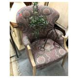 Accent Chair & Artificial Plant