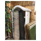 White Wicker Shelf Unit & Area Rugs