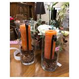 Candle Holders & Artificial Floral Arrangement