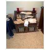 Display Cabinet, Doilies, & Linens