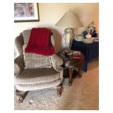 Vintage Chair, Side Table, & Decor