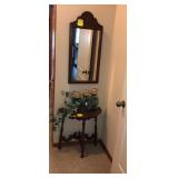 Mirror, Side Table, & Decor
