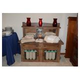 Vintage Cabinet & Linens