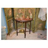 Changing Divided Folding Wall, Side Table, & Collectible Bottles